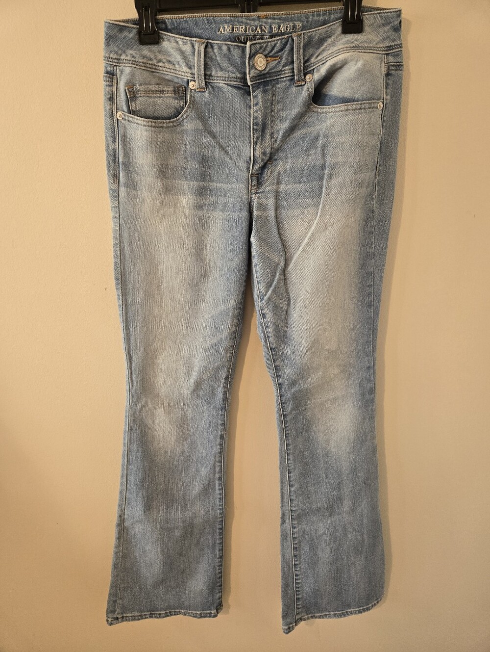 American Eagle Kick Boot Jeans Women’s Size 12 Long Light Wash Stretch Bootcut